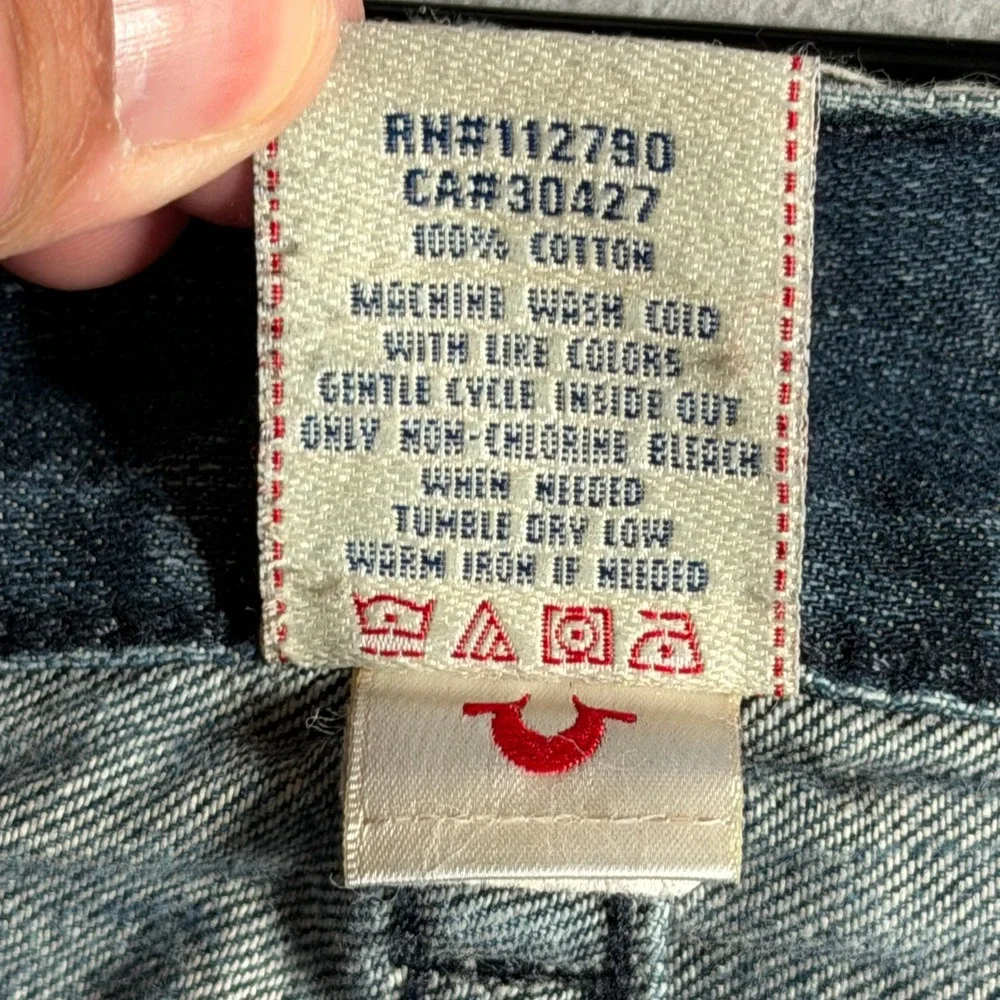 True Religion Mens Straight Leg Blue‎ Jeans 32x29 Made in USA MDE859J19
